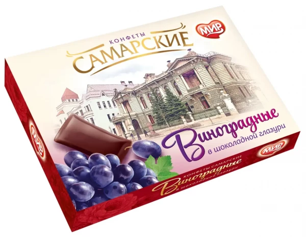 №2 КФ МИР Виноградные в шоколадной глазури 160г  в Бердске