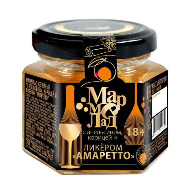 №2 Мармелад в банке "С апельсином, корицей и ликером "Амаретто" 130г (18+) в Бердске