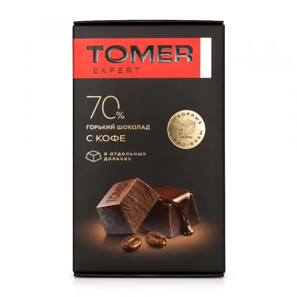№1 Фабрика Томер  Горький (70%) шоколад с КОФЕ, 90г  в Бердске